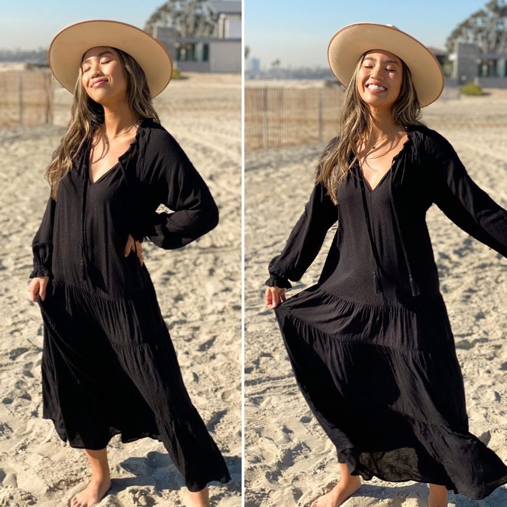 Anela Tiered Boho Midi Dress